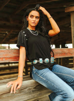 Fringey Dayz Tee • Black or Saddle