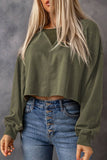 Olive Cropped Sweatshirt