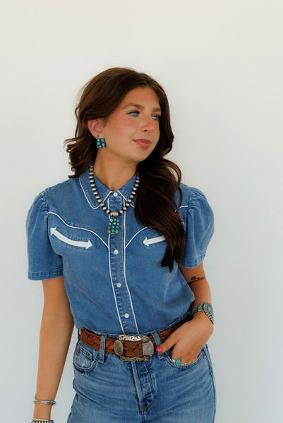 Hanny Pearl Snap • Denim