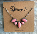 Pink Conch Cluster Necklace