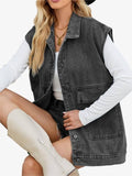 Jordyn Oversized Denim Vest • Washed Black or Denim