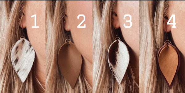 Leather Leaf Earrings