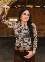 Rodeo Collage Mesh Tops