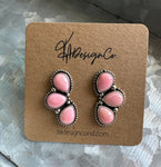 Pink Conch Cluster Earrings