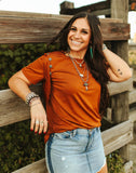 Fringey Dayz Tee • Black or Saddle