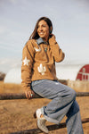 Boot Stitch Embroidered Pearl Snap Top