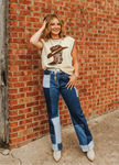 Patchwork Straight Leg Jeans