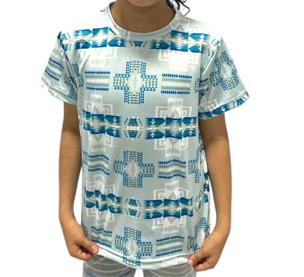 Grey Aztec Kids Tee
