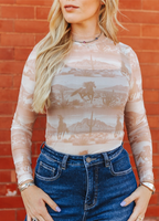 Beige Desert Mesh Top