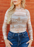 Beige Desert Mesh Top