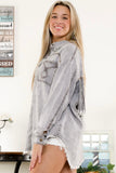 Fringe Denim Snap Top • Charcoal or Denim