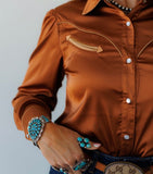 Champagne Satin Pearl Snap