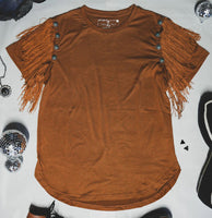 Fringey Dayz Tee • Black or Saddle