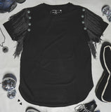 Fringey Dayz Tee • Black or Saddle