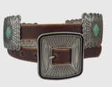 Leather Concho Belt • Brown