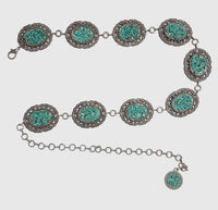 Turquoise Chip Stone Chain Belt
