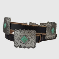Leather Concho Belt • Square Conchos