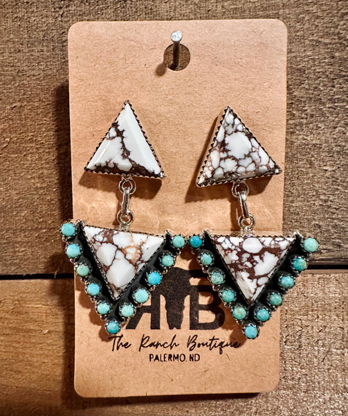 Solstice Edge Stone Drop Earrings • Multiple Options