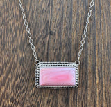 Pink Conch Bar Necklace