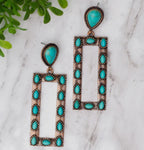 Copper Rectangle Earrings