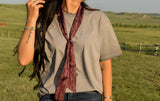 Burgundy Boot Stitch Twilly