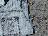 Fringe Denim Snap Top • Charcoal or Denim