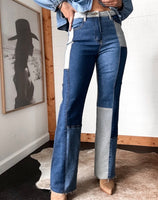 Patchwork Straight Leg Jeans
