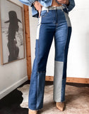 Patchwork Straight Leg Jeans
