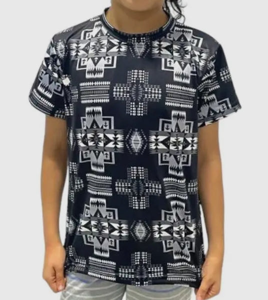 Black Aztec Kids Tee