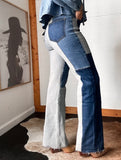 Patchwork Straight Leg Jeans