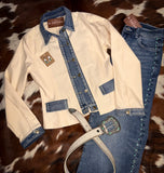 Denim Trim Blazer Jacket