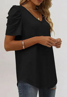 V-neck with Flare Sleeve Tee • Black or White