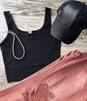 VNeck Tank Top • Black or White