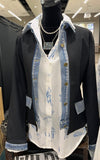 Denim Trim Blazer Jacket
