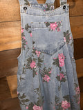 Meg Floral Denim Wide Leg Overalls