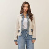 Denim Trim Blazer Jacket