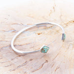 Mirror Image Turquoise and Sterling Silver Cuff Bracelet