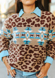 Leopard Aztec Sweater