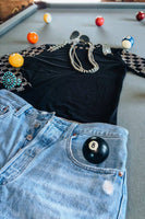 Checked In Black Mesh Top