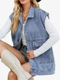 Jordyn Oversized Denim Vest • Washed Black or Denim