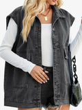 Jordyn Oversized Denim Vest • Washed Black or Denim