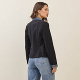 Denim Trim Blazer Jacket