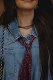 Burgundy Boot Stitch Twilly