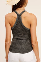 Mineral Washed Y Back Tank Top