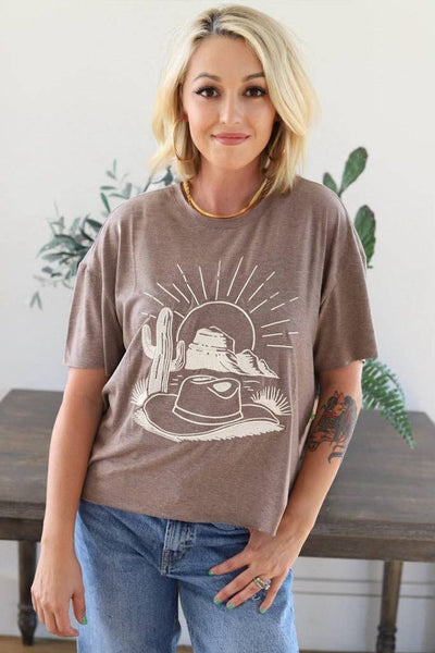 Sunrise Hat Embroidered Tee