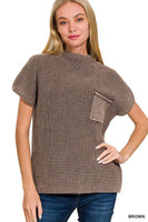 Brown Short Sleeve Sweater
