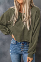 Olive Cropped Sweatshirt