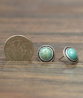 10mm Turquoise Stud Earrings • 720598
