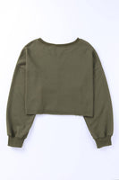 Olive Cropped Sweatshirt
