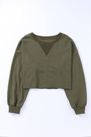 Olive Cropped Sweatshirt